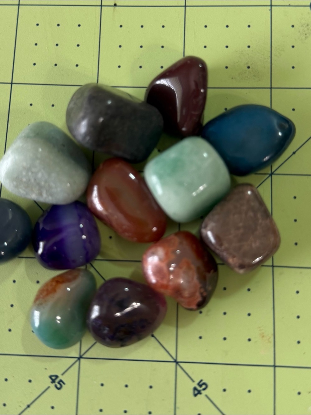 Assorted Polished Tumbled Gemstone and Crystals Lot - Mixed Colors